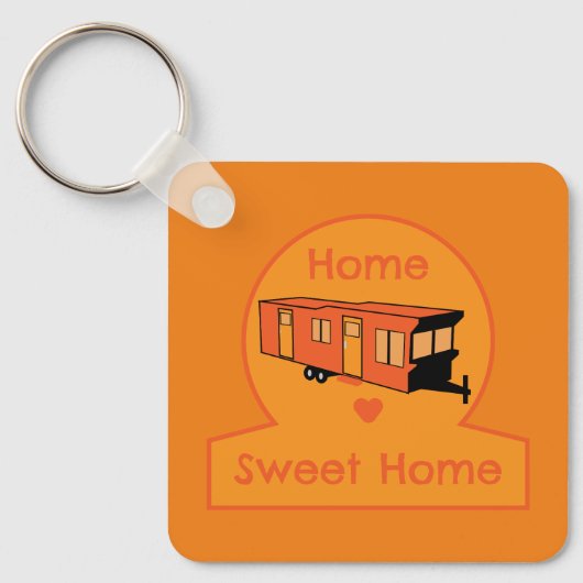 Statische Caravan Home Cadeau Sleutelhanger (Voorkant)