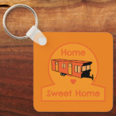 Statische Caravan Home Cadeau Sleutelhanger (Voorkant)