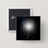 Statische elektriciteit vierkante button 5,1 cm (Voorkant /achterkant)
