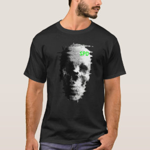 Statische Glitch Geest Schedel TV T-shirt