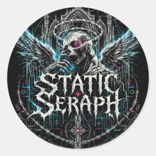 Statische Seraf Gotische Cyberpunk Grafiek Ronde Sticker