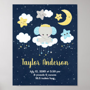 Statistieken over de geboorte van Elephant Yellow  Poster