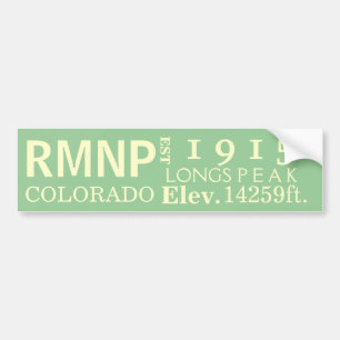 Statistieken van het nationale park Rocky Mountain Bumpersticker