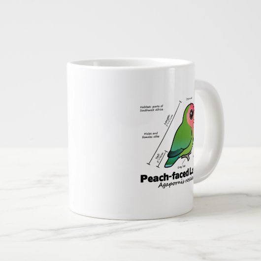 Statistieken van peach-face Lovebird Jumbo Beker (Voorkant rechts)