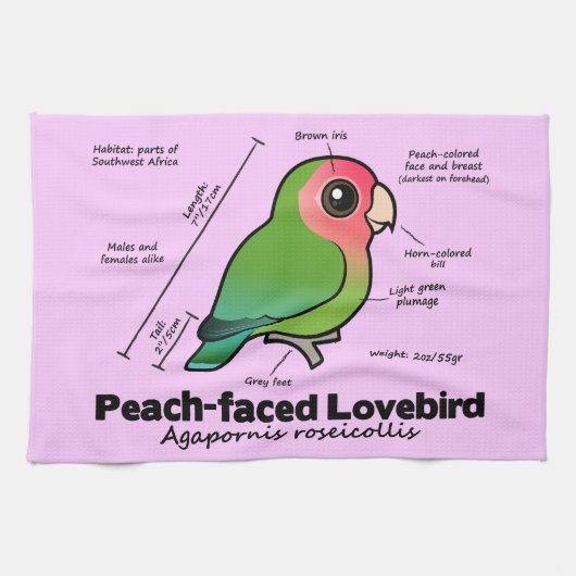 Statistieken van peach-face Lovebird Theedoek (Horizontaal)