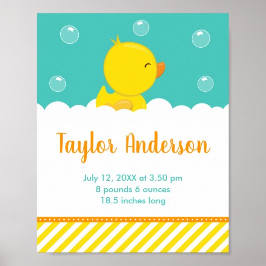 Statistieken voor Rubber Ducky Yellow en Green Bir Poster (Voorkant)
