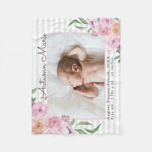 Statistiques à rayures florales Couverture bébé (Devant)