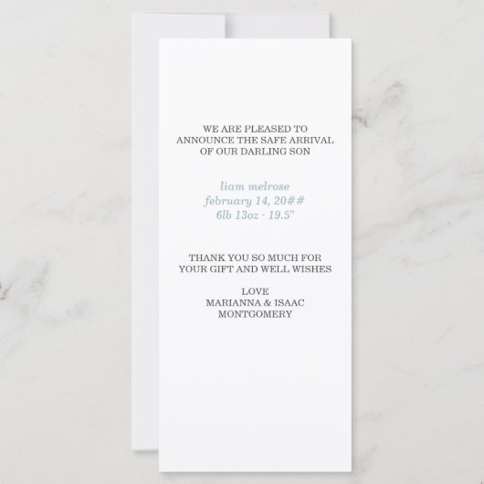 Statistiques ADORED Multi Photo Boy Faire-part de  (Dos)