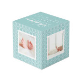 Statistiques de naissance bébé Cube photo | Eau (Angle arrière)