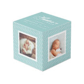 Statistiques de naissance bébé Cube photo | Eau (Angle devant)