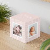 Statistiques de naissance bébé Cube photo | Rose p