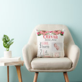 Statistiques de naissance de bébé Oreiller jeté fl (Chaise)
