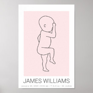 Statistiques de naissance de bébé Poster personnal