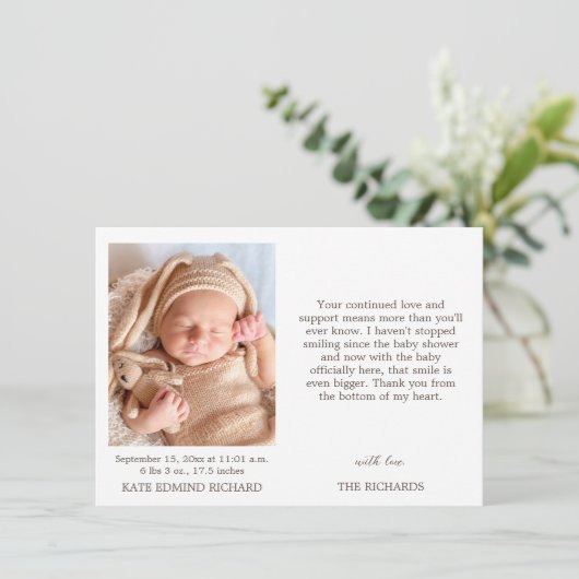 Statistiques de naissance Photo Nouveau Faire-part (Debout devant)