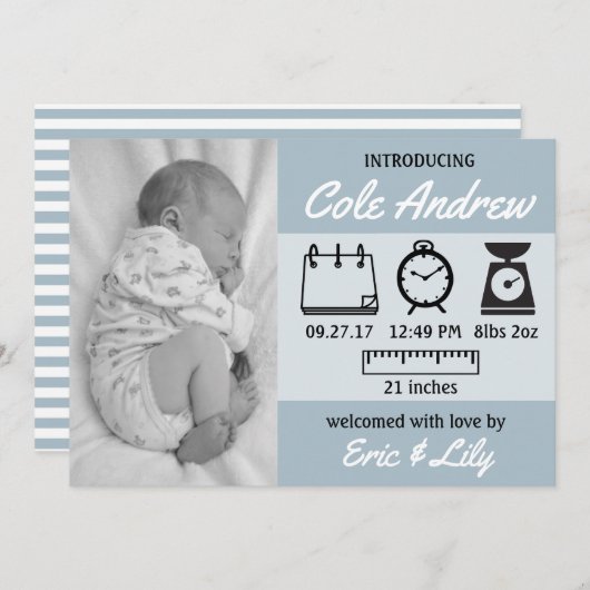 Statistiques Faire-part bébé (Devant / Derrière)