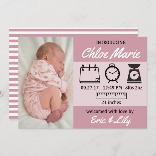 Statistiques Faire-part bébé (Devant / Derrière)