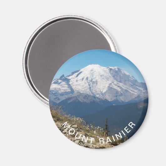 Statistisch Mount Rainier Landschap Magneet (Voorkant / Achterkant)