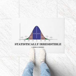 Statistisch onweerstaanbare Bell Curve Stats Humor Deurmat