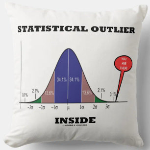 Statistische buitenbeentje binnenin je bent er Hum Kussen