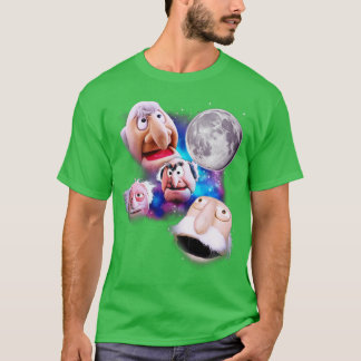 Statler en Waldorf Heckle bij de maan T-shirt