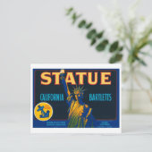 Statue California Bartletts  Crate Label Briefkaart (Staand voorkant)