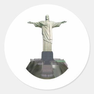 Statue: Christus de Redeemer: 3D-model: Ronde Sticker