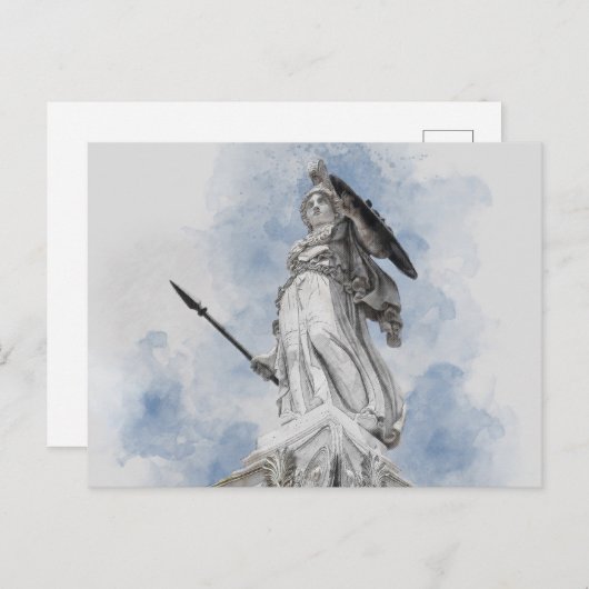 Statue classique d'Athéna Carte Postale - Mytholog (Devant / Derrière)