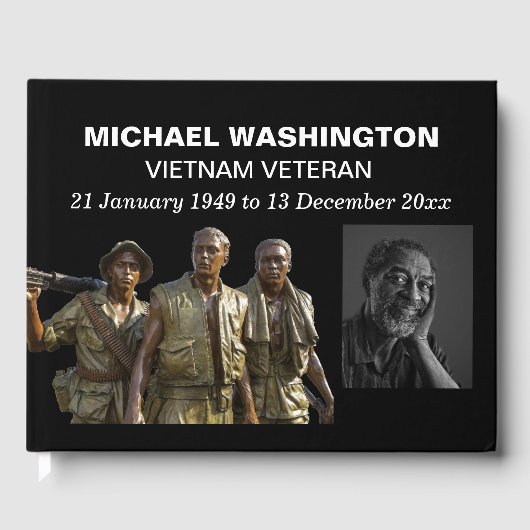 Statue commémorative du Vietnam avec livre d'invit (Recto)