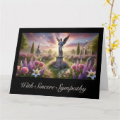 Statue d'ange avec Fleurs Carte de Sympathie (Fleur jaune)
