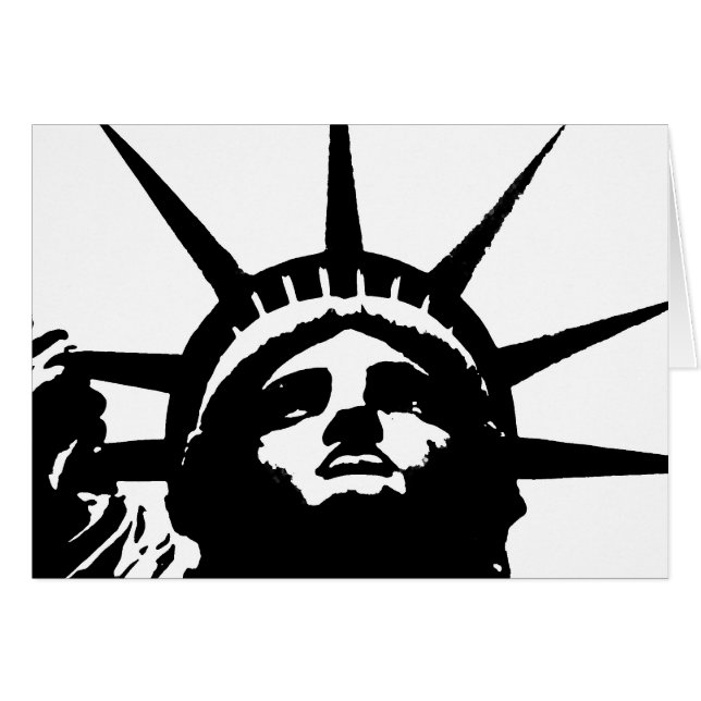 Statue d'Art Pop Noir & Blanc de la Liberté (Devant horizontal)