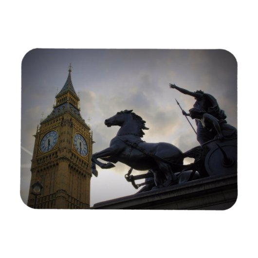 Statue de Boadicea - Big Ben - Londres - Magnet (Horizontal)