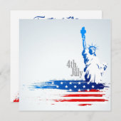 Statue de la Liberté 4 juillet Invitation (Devant / Derrière)