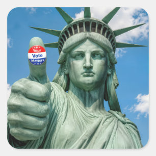 Statue de la Liberté avec autocollant d'élection