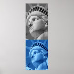Statue de la Liberté Blue Grey Pop Art Poster Impr<br><div class="desc">New York - États-Unis d'Amérique Symbole national et ville Statues,  Monuments et Bâtiments - Statue de la Liberté Photo Oeuvre - Statue de la Liberté Silhouette Pop Art Style Black & White Oeuvre</div>