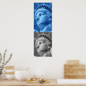 Statue de la Liberté Blue Grey Pop Art Poster Impr (Cuisine)