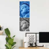 Statue de la Liberté Blue Grey Pop Art Poster Impr (Bureau à domicile)