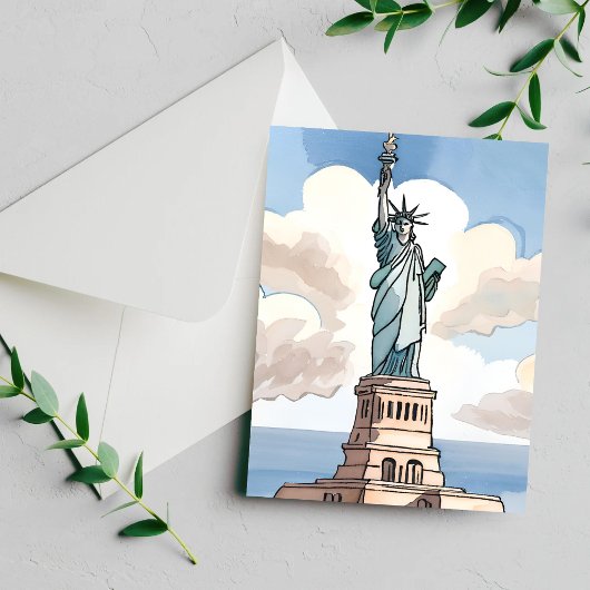 Statue de la Liberté | Carte de monument à l'aquar