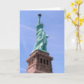 Statue de la Liberté - Carte de voeux vue latérale (Fleur jaune)