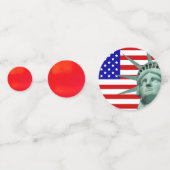 Statue de la Liberté et drapeau américain Confetti (Derrière)