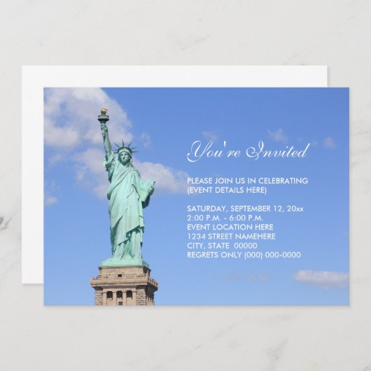 Statue de la Liberté Invitation (Devant / Derrière)