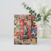 Statue de la Liberté Médias mixtes Carte d'art col (Debout devant)