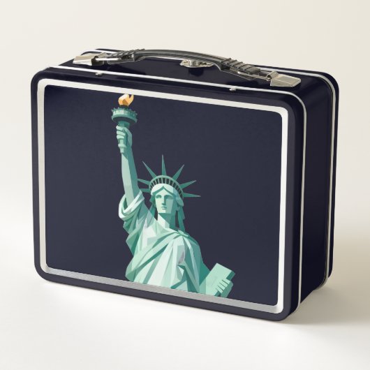 Statue de la Liberté Retro Géométrique Lunchbox (Dos)