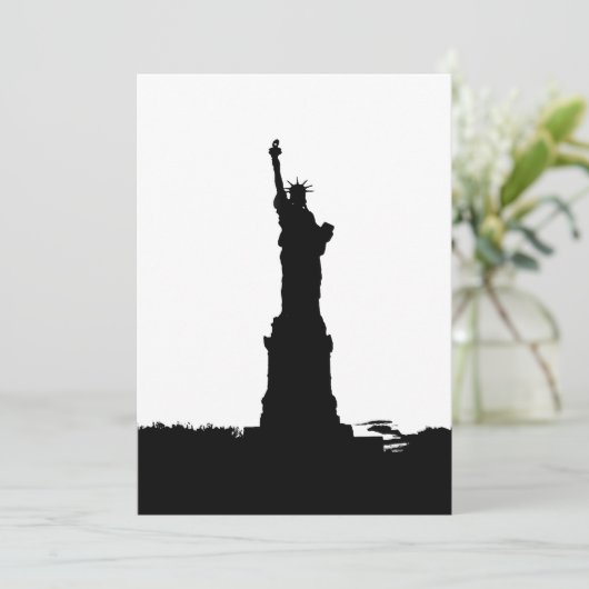 Statue de la Liberté Silhouette Invitation (Debout devant)