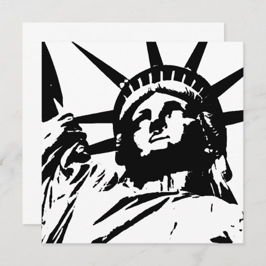 Statue de la Liberté Silhouette Invitations (Devant / Derrière)