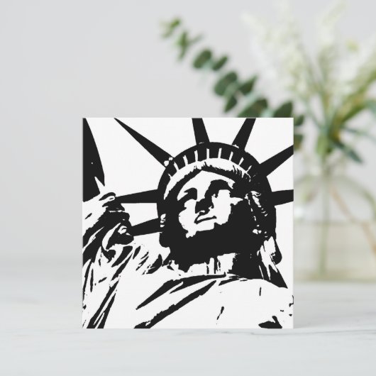 Statue de la Liberté Silhouette Invitations (Debout devant)