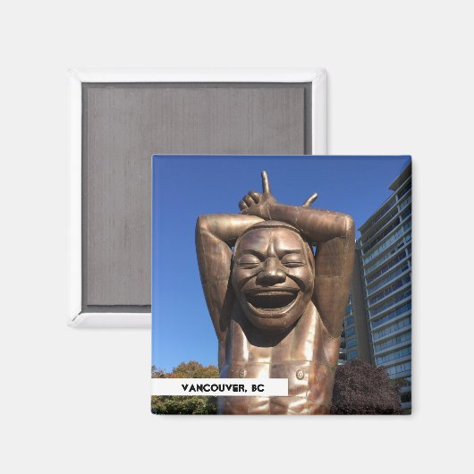 Statue de rire Vancouver BC Aimant de voyage (Recto/Verso)