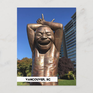 Statue de rire Vancouver BC Carte postale Voyage