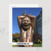 Statue de rire Vancouver BC Carte postale Voyage (Devant / Derrière)