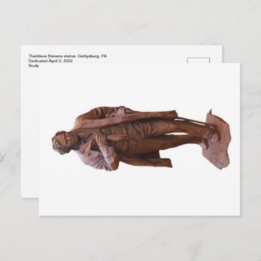 Statue de Thaddeus Stevens à Gettysburg, carte pos (Devant / Derrière)