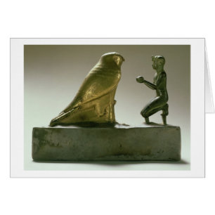 Statue du roi Taharqa adorant le faucon-dieu